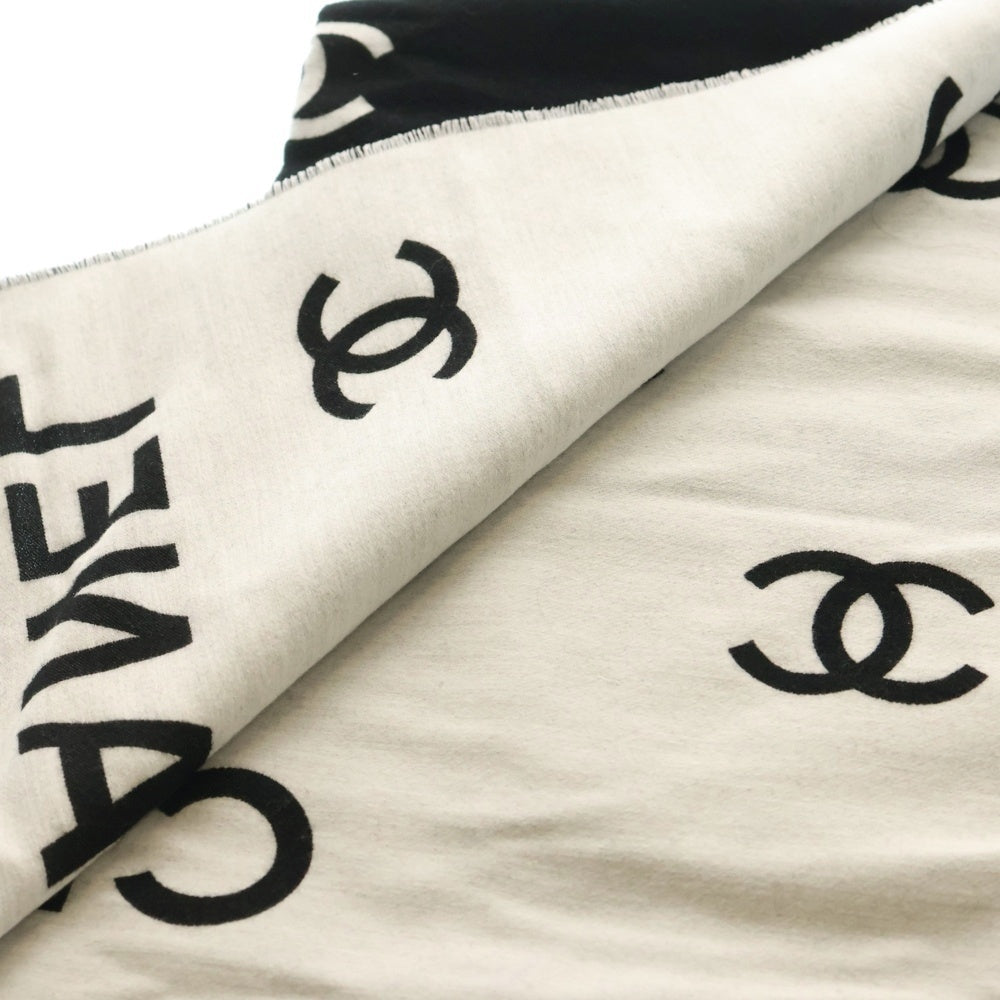 CHANEL(シャネル) ココマーク リバーシブル マフラー ストール ブラック×グレー
