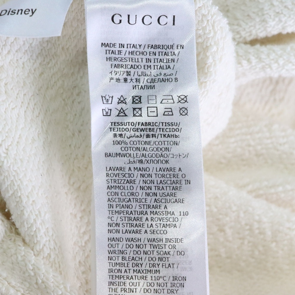 GUCCI(グッチ) ×Disney ディズニー ミッキーマウス インターロッキングG ヴィンテージロゴプリント プルオーバースウェットパーカー フーディー アイボリー 469251