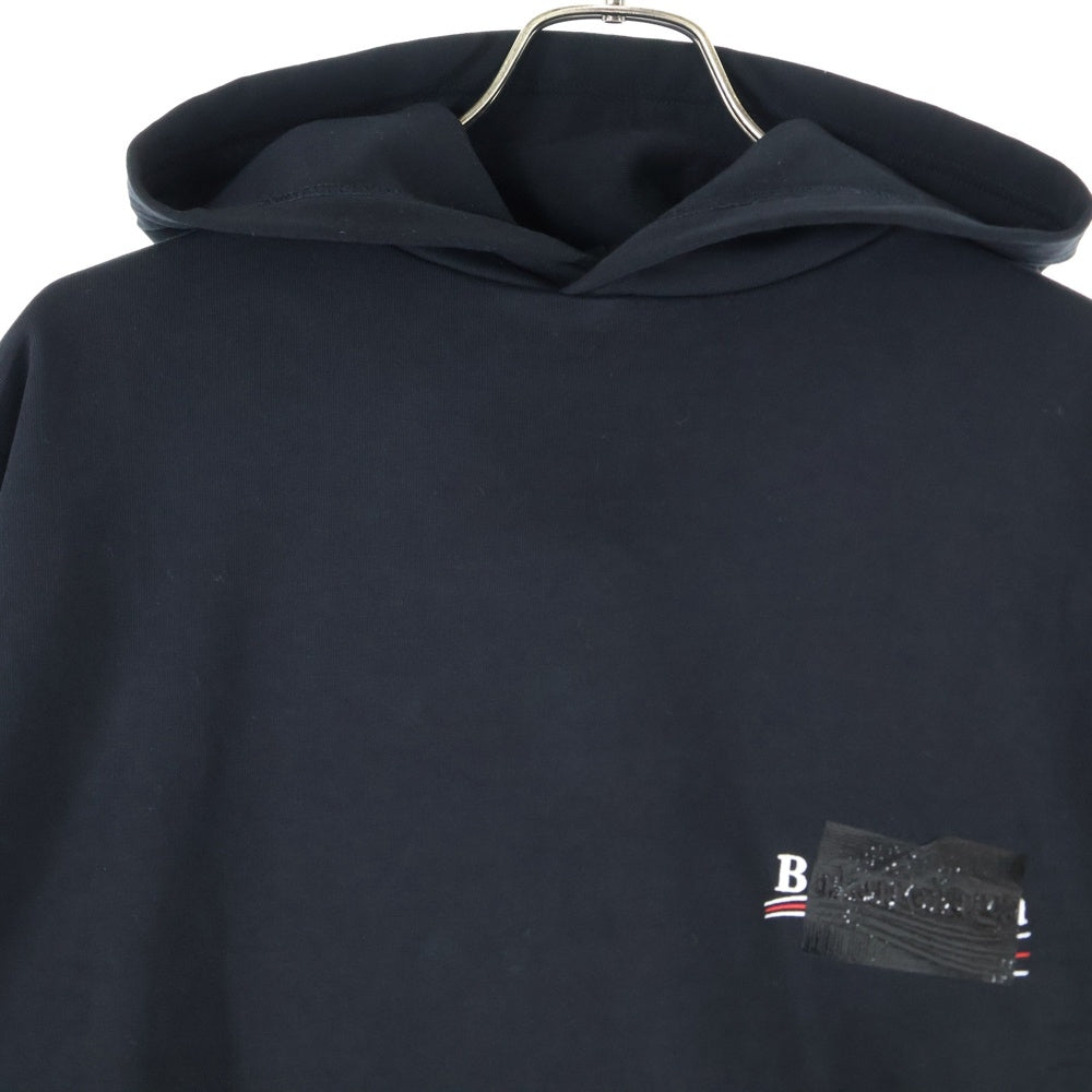 BALENCIAGA(バレンシアガ) 22AW GAFFER HOODIE ギャファー キャンペーンロゴ刺繍 プルオーバー スウェットパーカー フーディー ブラック 578135