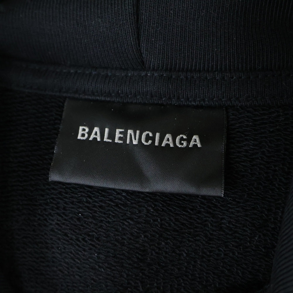 BALENCIAGA(バレンシアガ) 22AW GAFFER HOODIE ギャファー キャンペーンロゴ刺繍 プルオーバー スウェットパーカー フーディー ブラック 578135