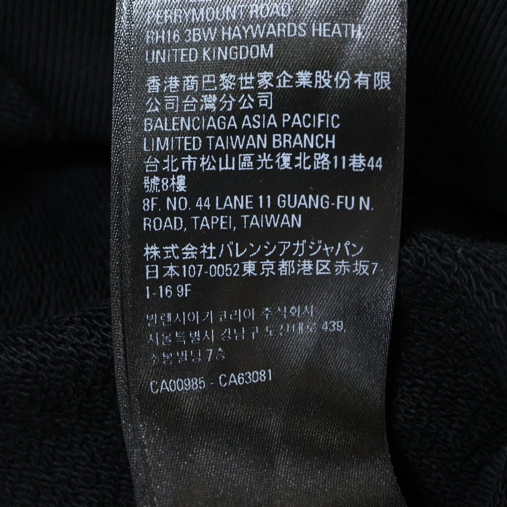 BALENCIAGA(バレンシアガ) 22AW GAFFER HOODIE ギャファー キャンペーンロゴ刺繍 プルオーバー スウェットパーカー フーディー ブラック 578135