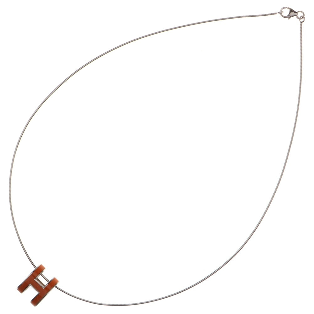 HERMES(エルメス) ポップアッシュ H ネックレス ペンダント オレンジ シルバー金具