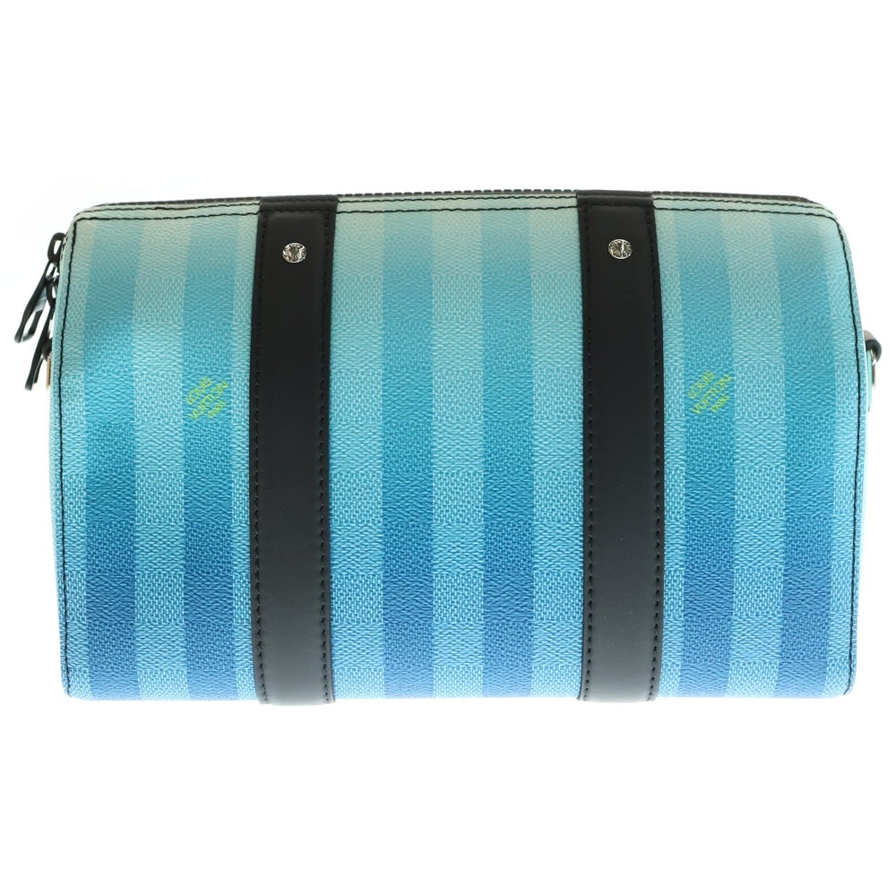 LOUIS VUITTON(ルイヴィトン) ダミエ ストライプ シティ キーポル レザーショルダーバッグ ブルー M59921
