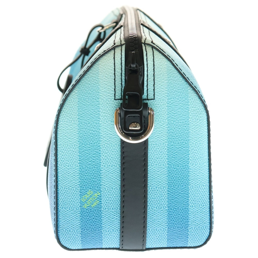 LOUIS VUITTON(ルイヴィトン) ダミエ ストライプ シティ キーポル レザーショルダーバッグ ブルー M59921