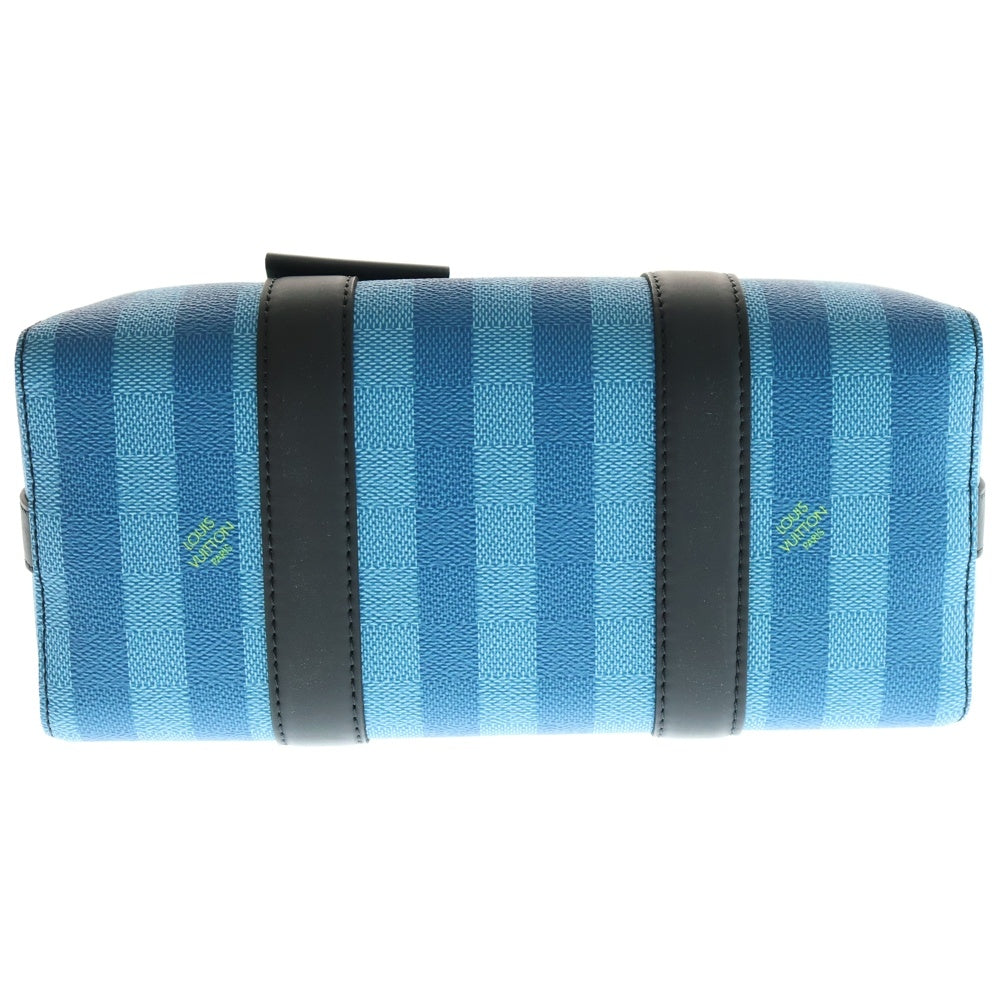 LOUIS VUITTON(ルイヴィトン) ダミエ ストライプ シティ キーポル レザーショルダーバッグ ブルー M59921