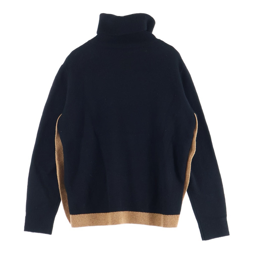 COACH(コーチ) ロゴハイネックニット ブラック×ブラウン