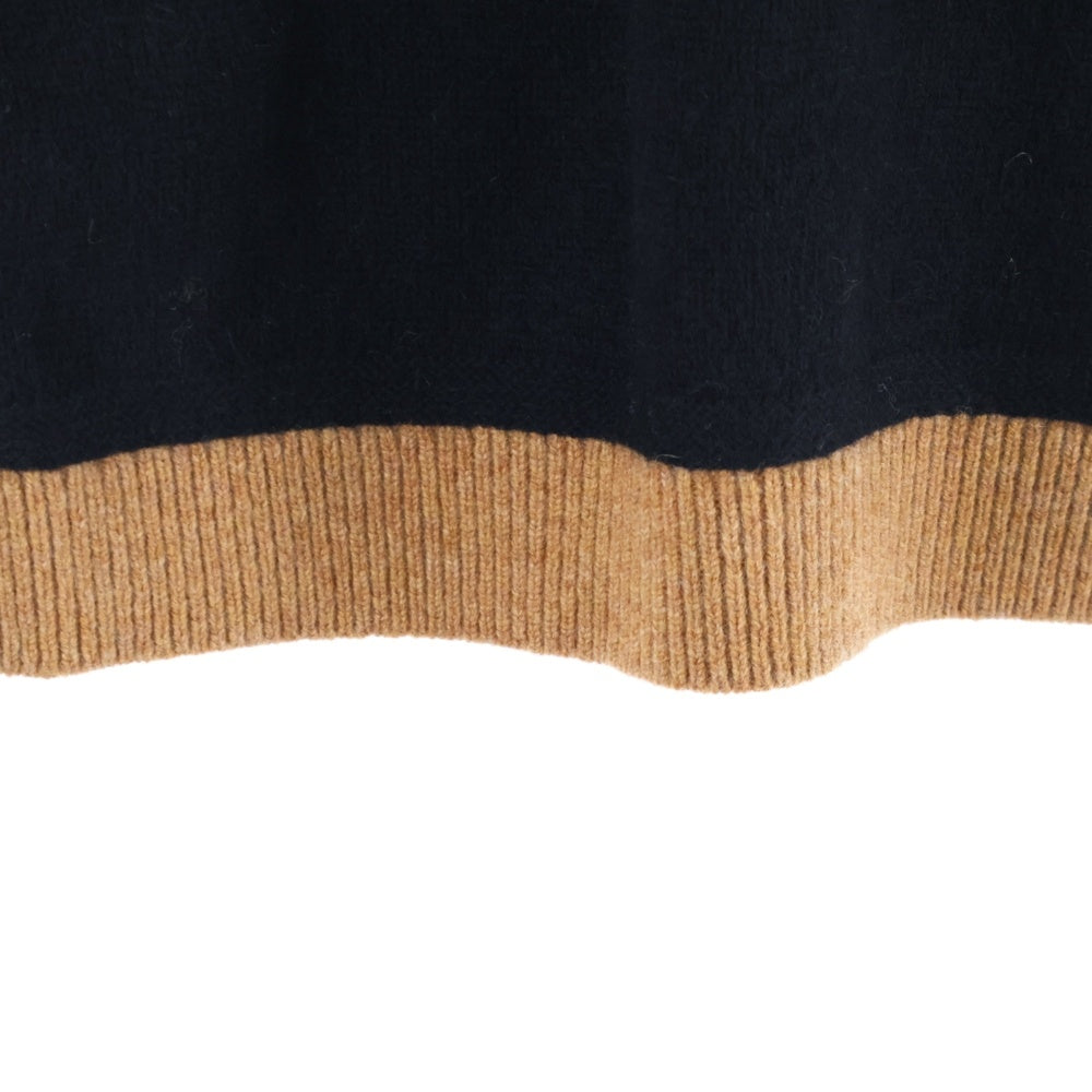 COACH(コーチ) ロゴハイネックニット ブラック×ブラウン