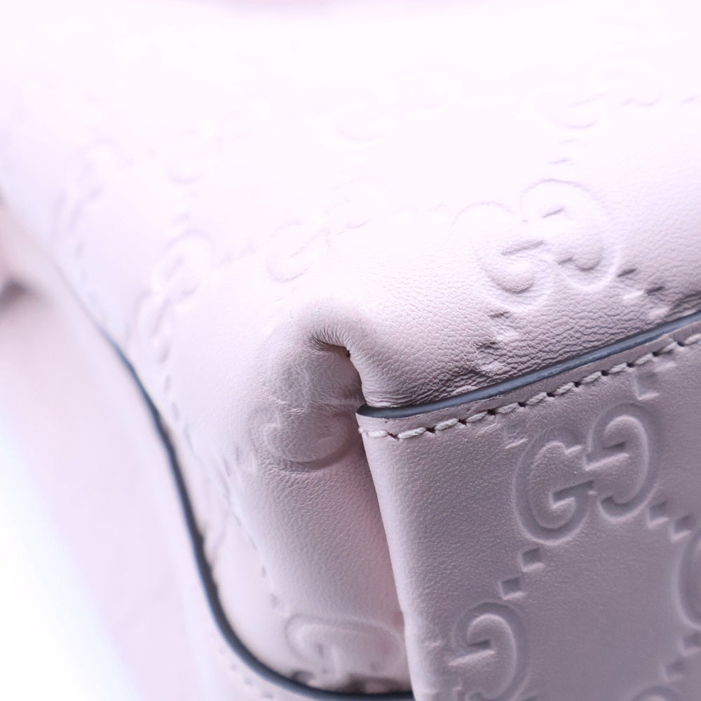 GUCCI(グッチ) GGエンブレム スモール バケットバッグ ショルダーバッグ ハンドバッグ 2WAY ピンク GGレザー 815118