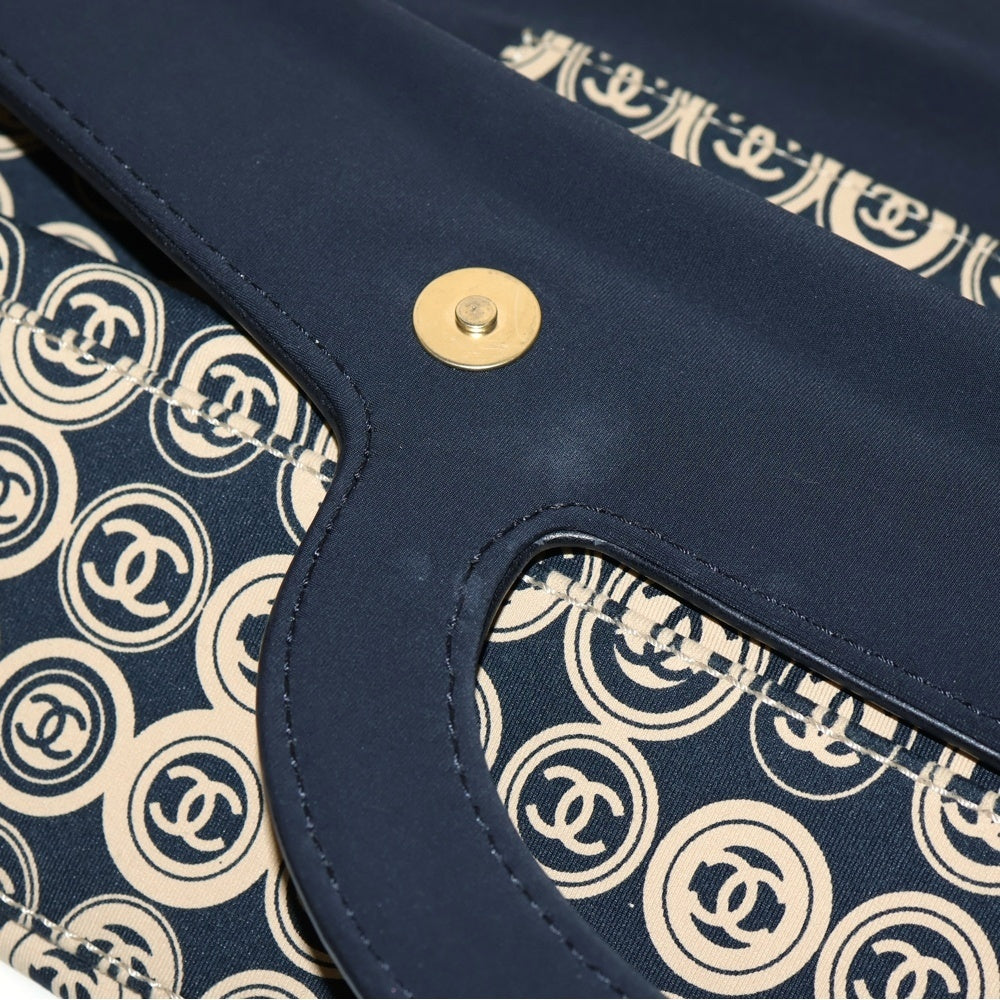 CHANEL(シャネル) ココマーク 総柄 キャンバス ブラック×ベージュ ハンドバッグ