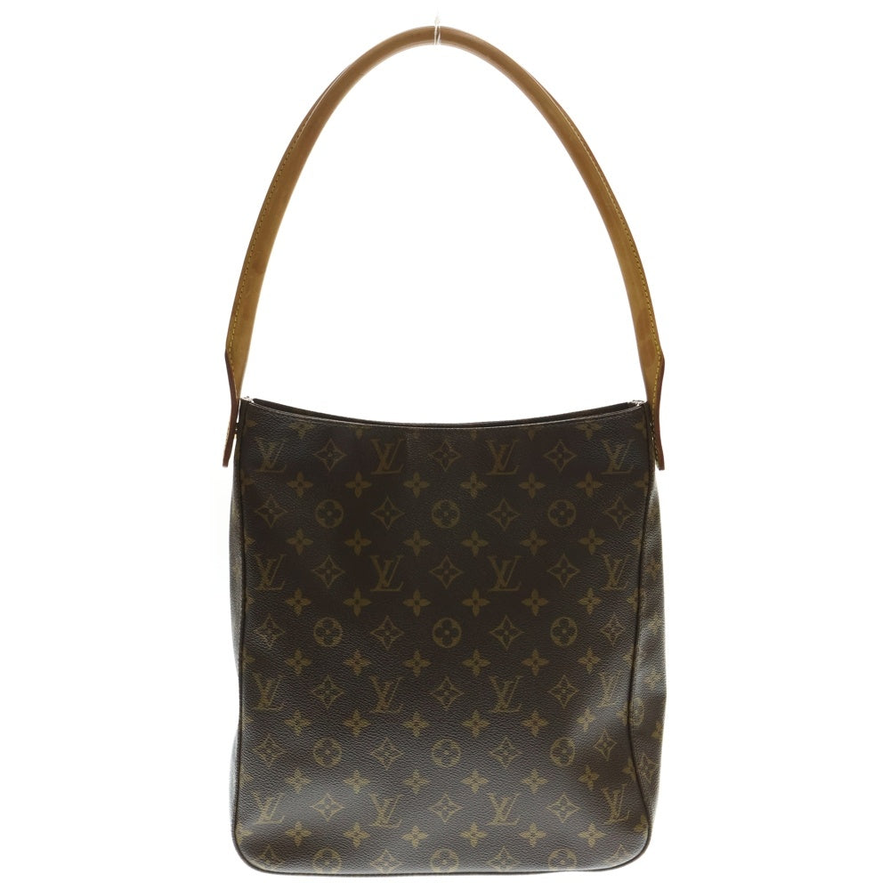 LOUIS VUITTON(ルイヴィトン) モノグラム ルーピングMM ハンドバッグ ワンショルダーバッグ ブラウン ゴールド金具 レザー×PVC M51146