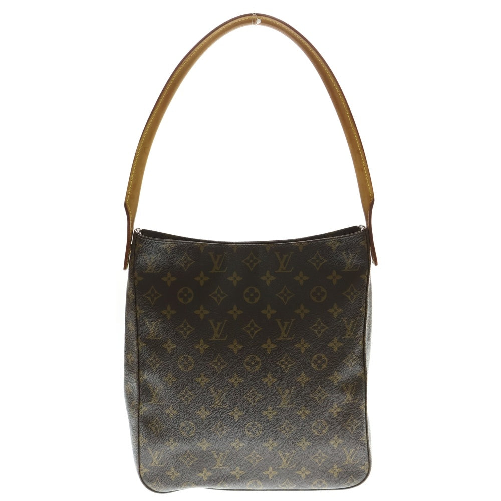 LOUIS VUITTON(ルイヴィトン) モノグラム ルーピングMM ハンドバッグ ワンショルダーバッグ ブラウン ゴールド金具 レザー×PVC M51146