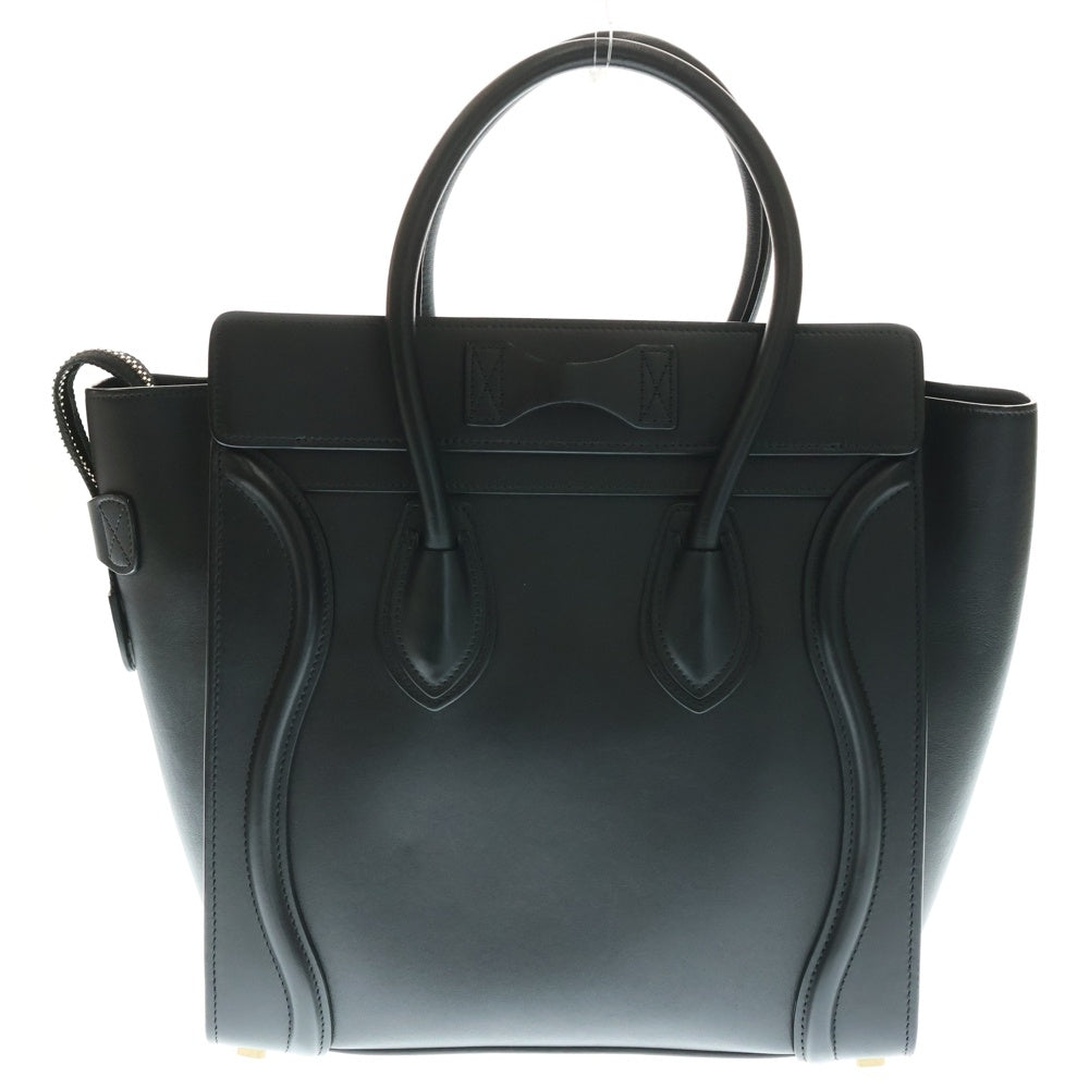 CELINE(セリーヌ) ラゲージ マイクロショッパー レザー ハンド トートバッグ ゴールド金具 ブラック