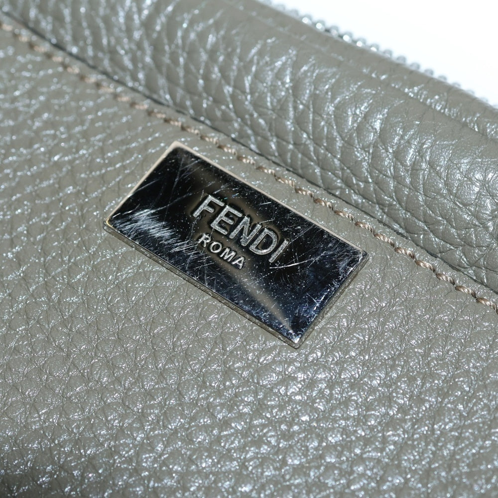 FENDI(フェンディ) 2WAYショルダーバッグ ミニバッグ ポーチ カーキ シルバー金具 レザー