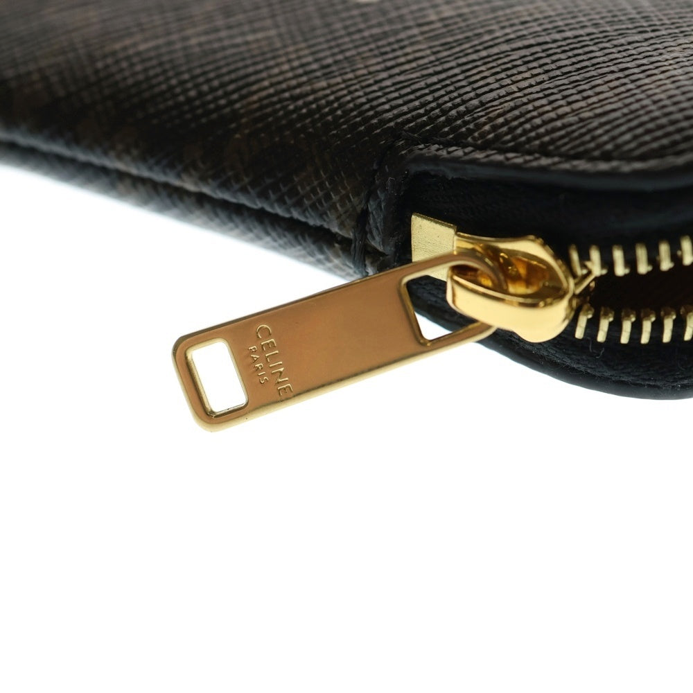 CELINE(セリーヌ) トリオンフ コインケース バッグチャーム ポーチ ブラウン PVC ゴールド金具