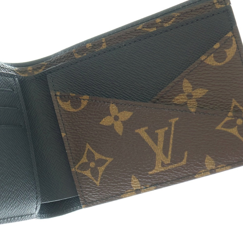 LOUIS VUITTON(ルイヴィトン) モノグラム ポルトフォイユミュルティプル 二つ折り財布 コンパクトウォレット コインケース ブラウン×ブラック M69408