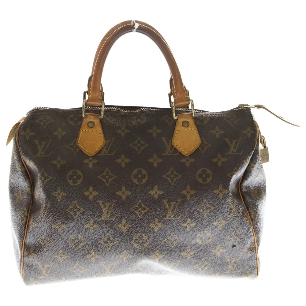LOUIS VUITTON(ルイヴィトン) モノグラム スピーディ30 ハンドバッグ ミニボストンバッグ ブラウン レザー×PVC M41108 ゴールド金具