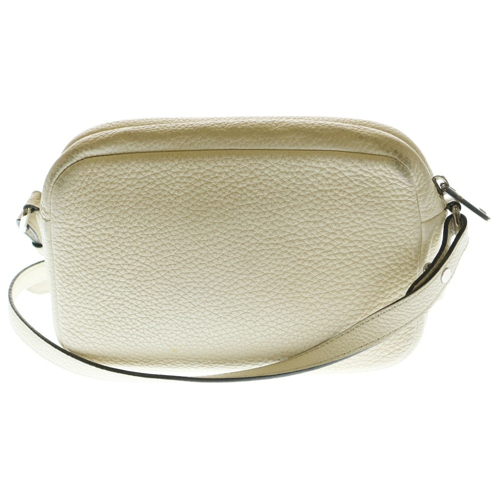 PRADA(プラダ) ヴィッテロダイショルダーバッグ ミニバッグ ホワイト×ブラック レザー 1BH082 シルバー金具