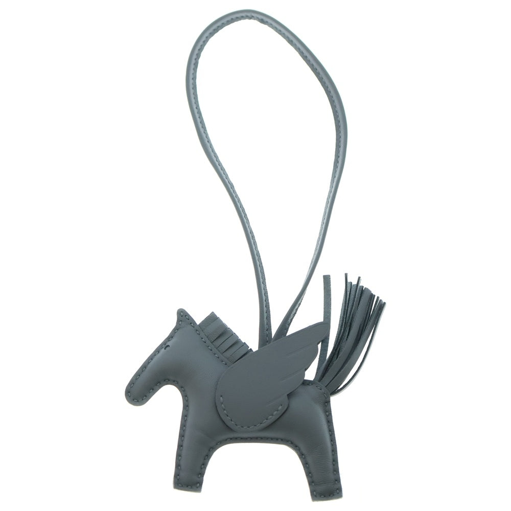 HERMES(エルメス) ロデオ ペガサスチャームPM ソーグリパンタン アニョーミロ バッグチャーム ストラップ グレー レザー K刻印