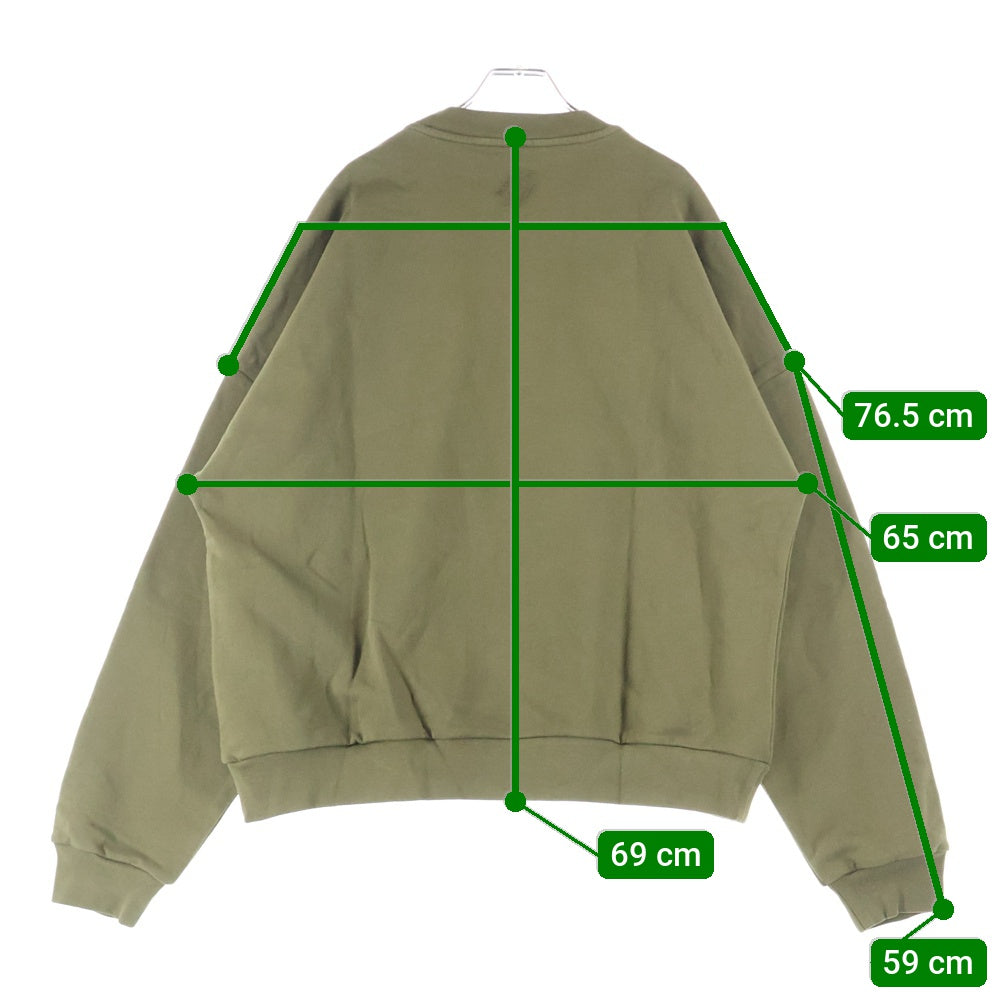 LOUIS VUITTON(ルイヴィトン) 24SS コットン シグネチャー スタッズ 刺繍 ロゴ クルーネック プルオーバースウェットトレーナー カーキ RM241 FWC HQY88W