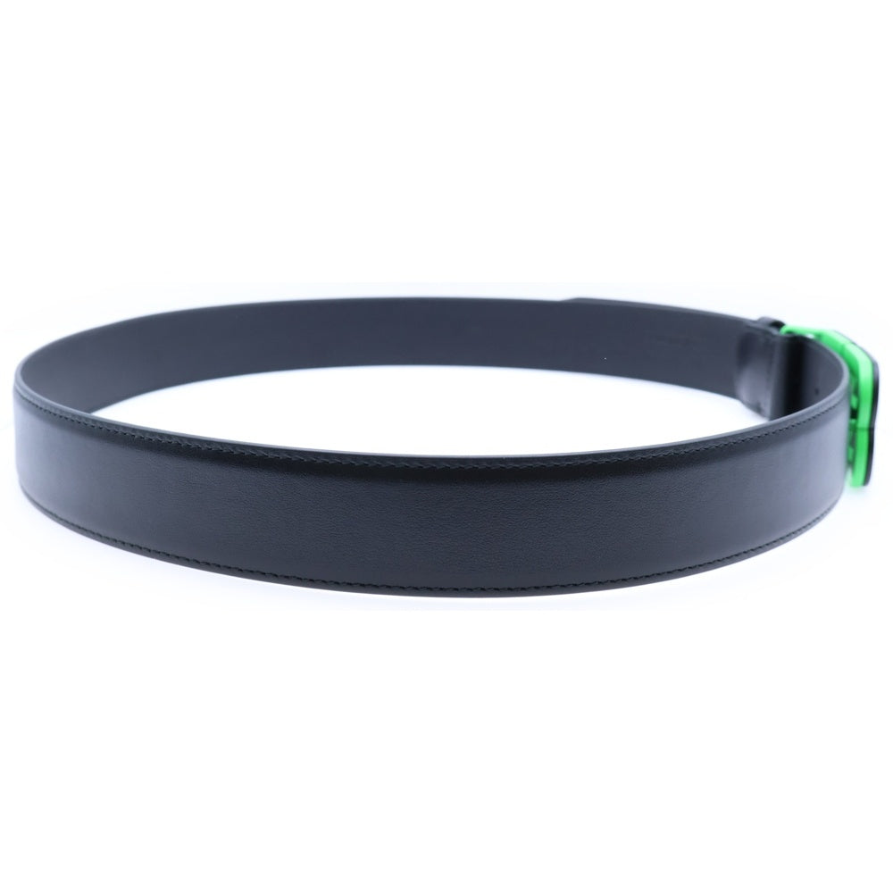 BALENCIAGA(バレンシアガ) BBバックル ベルト ブラック×グリーン レザー 674171