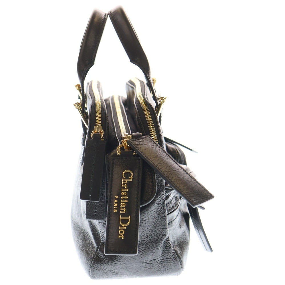 Christian Dior(クリスチャンディオール) グランドツアー ボウリングバッグ 2WAY ハンドバッグ ショルダーバッグ スモール ブラック レザー