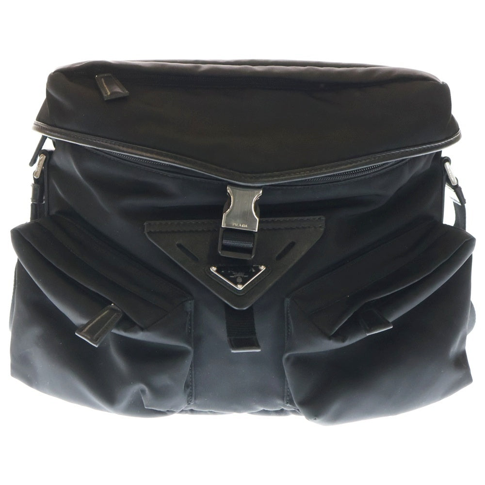 PRADA(プラダ) Re-Nylon ショルダーバッグ メッセンジャーバッグ ブラック ナイロン 2VD062 シルバー金具