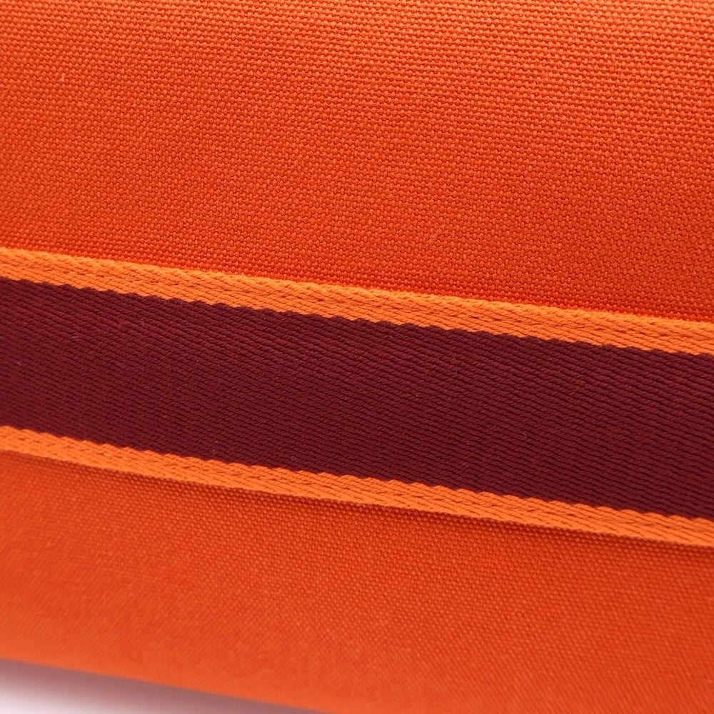 HERMES(エルメス) ブリッド ア ブラック ハンドバッグ オレンジ キャンバス ポーチ オレンジ コットン