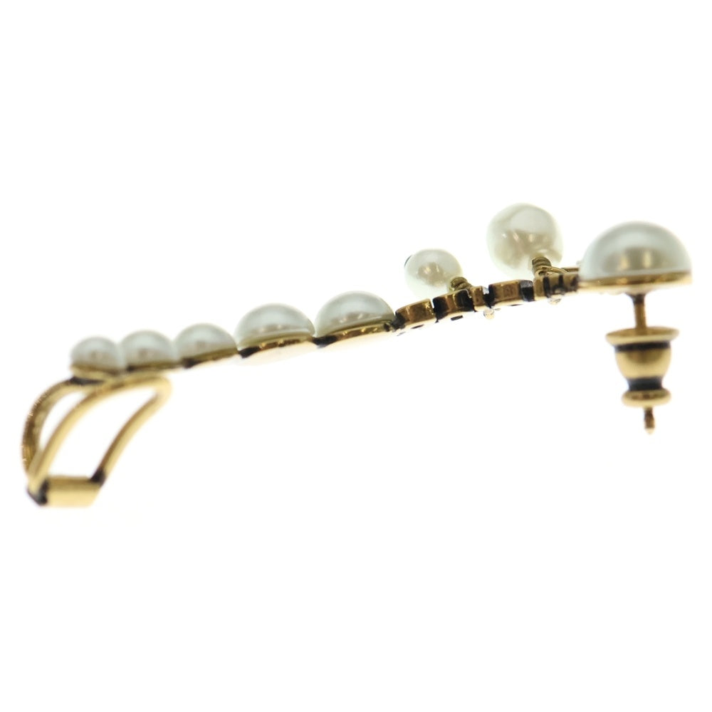 Christian Dior(クリスチャンディオール) ロゴ パール イヤーカフピアス イヤーリング ゴールド×ホワイト GP