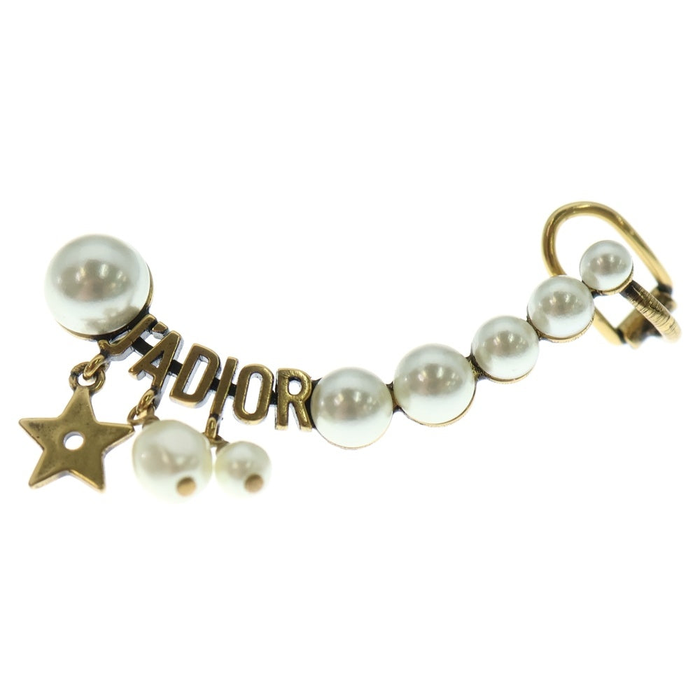 Christian Dior(クリスチャンディオール) ロゴ パール イヤーカフピアス イヤーリング ゴールド×ホワイト GP