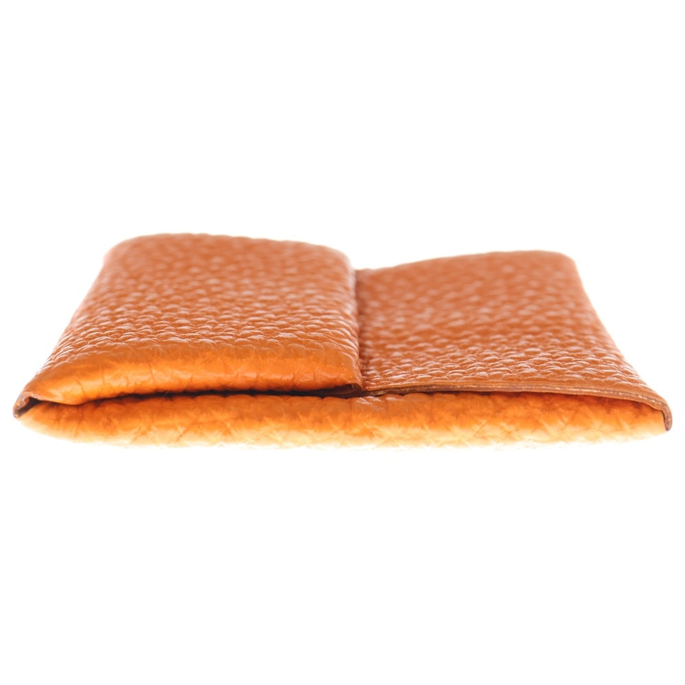 HERMES(エルメス) バスティア コインケース 小物入れ オレンジ系 トゴ シルバー金具 □N刻印 レディース