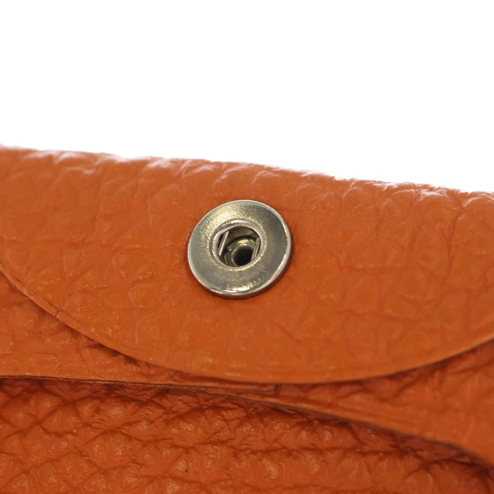 HERMES(エルメス) バスティア コインケース 小物入れ オレンジ系 トゴ シルバー金具 □N刻印 レディース