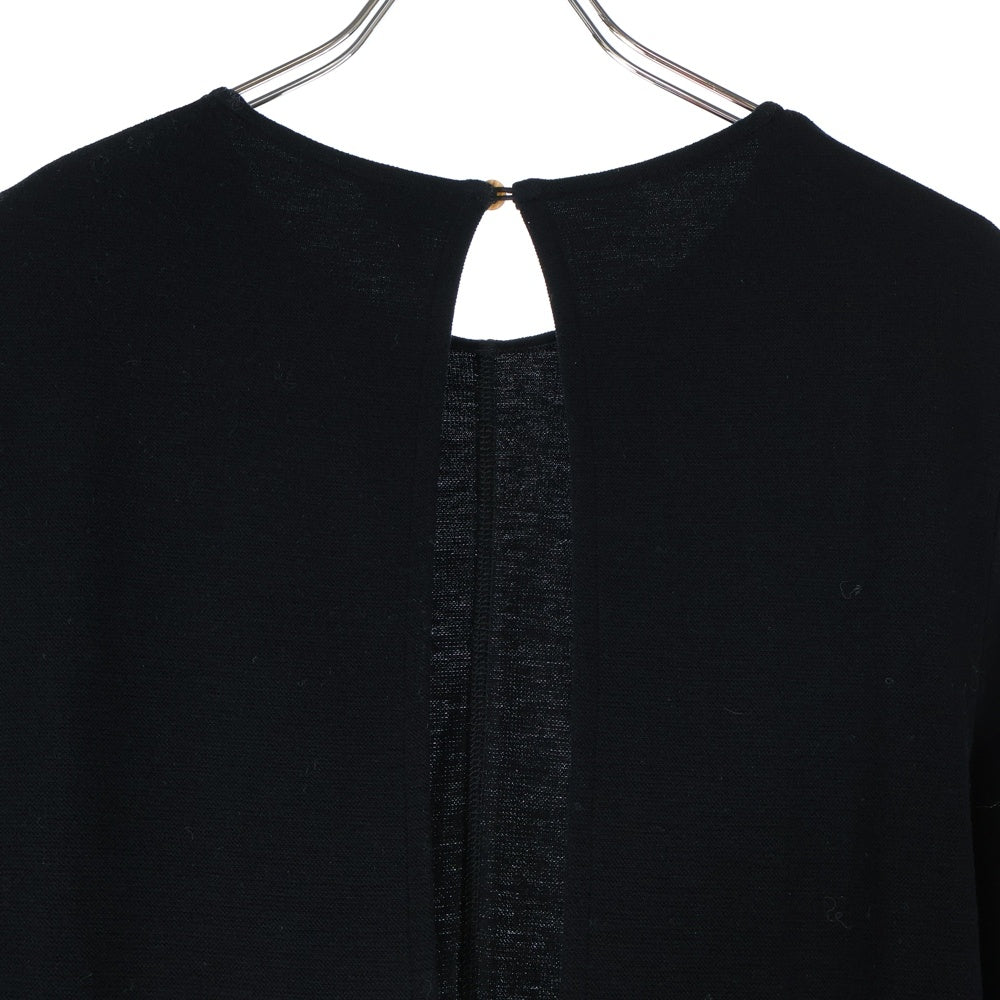 LOEWE(ロエベ) 21AW 変形 キモノスリーブ クルーネック レーヨン ロング フレア ワンピース ドレス ブラック レディース S540Y09XAK