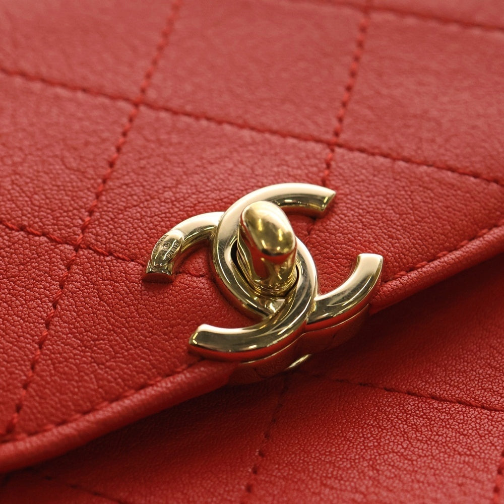 CHANEL(シャネル) マトラッセ ラムスキン ココマーク チェーンレザー 