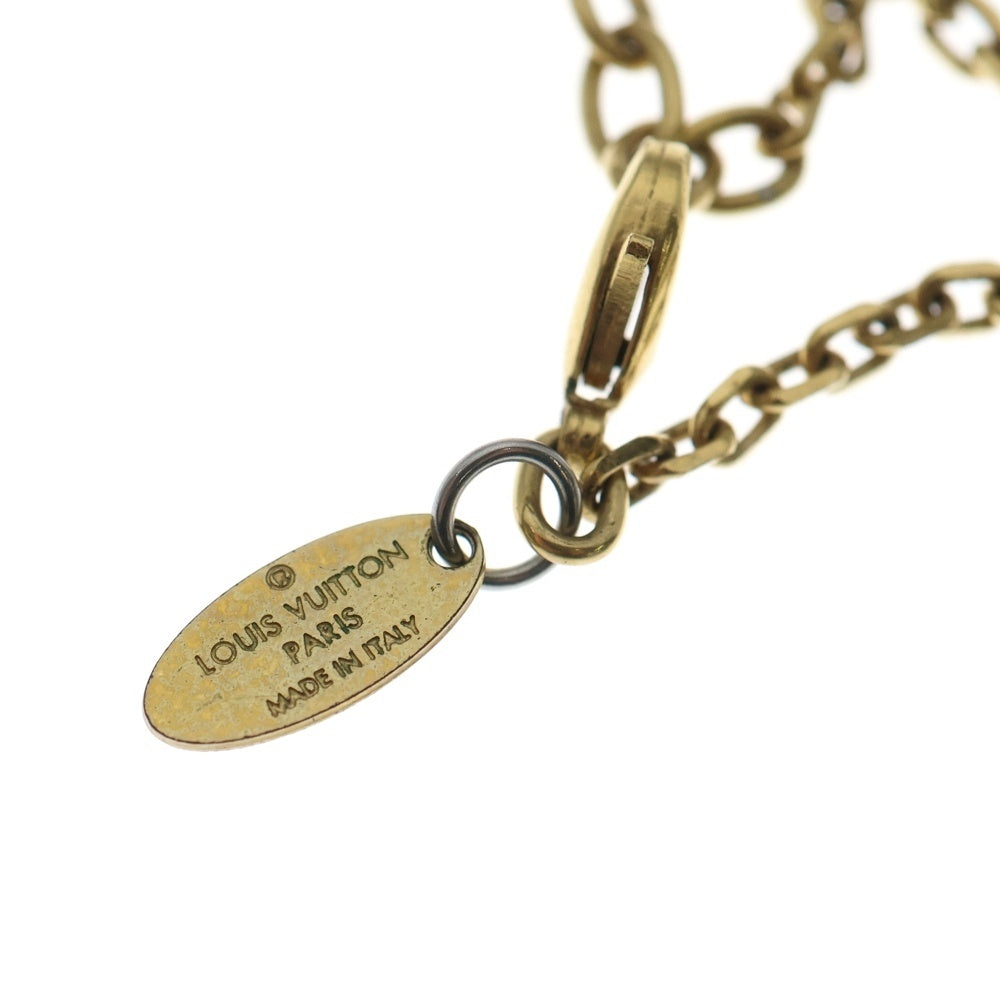 LOUIS VUITTON(ルイヴィトン) LV コリエ ギャンブル ラインストーン付チェーンネックレス ゴールド M65096
