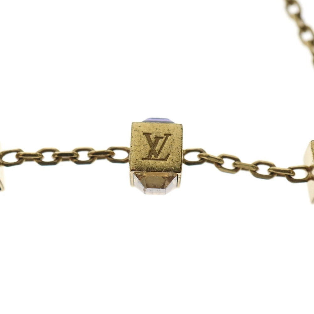 LOUIS VUITTON(ルイヴィトン) LV コリエ ギャンブル ラインストーン付チェーンネックレス ゴールド M65096