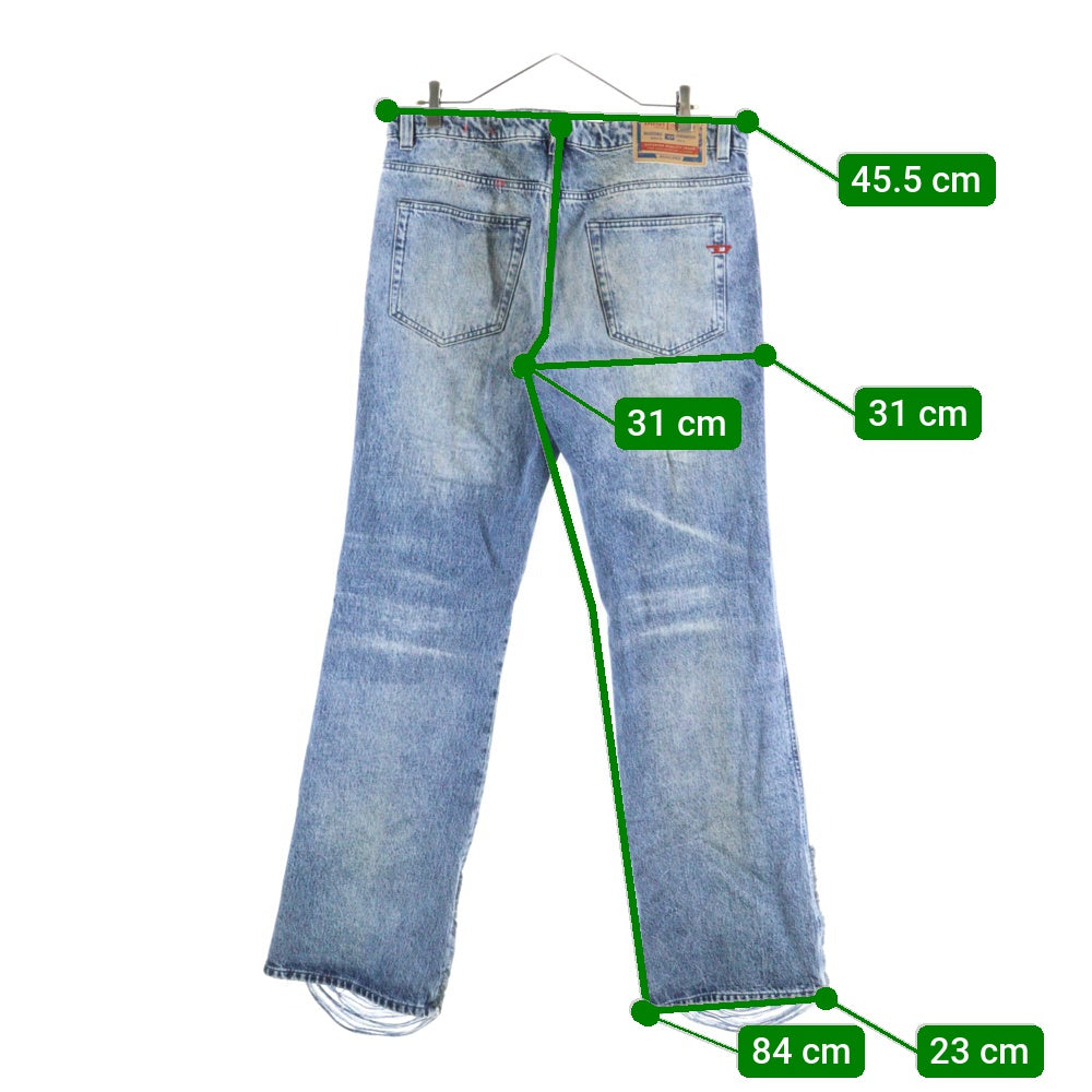 DIESEL(ディーゼル) 25SS 1998 D-BACK-FSG ダメージ加工 ブーツカット デニム パンツ ジーンズ インディゴ 0CMBM