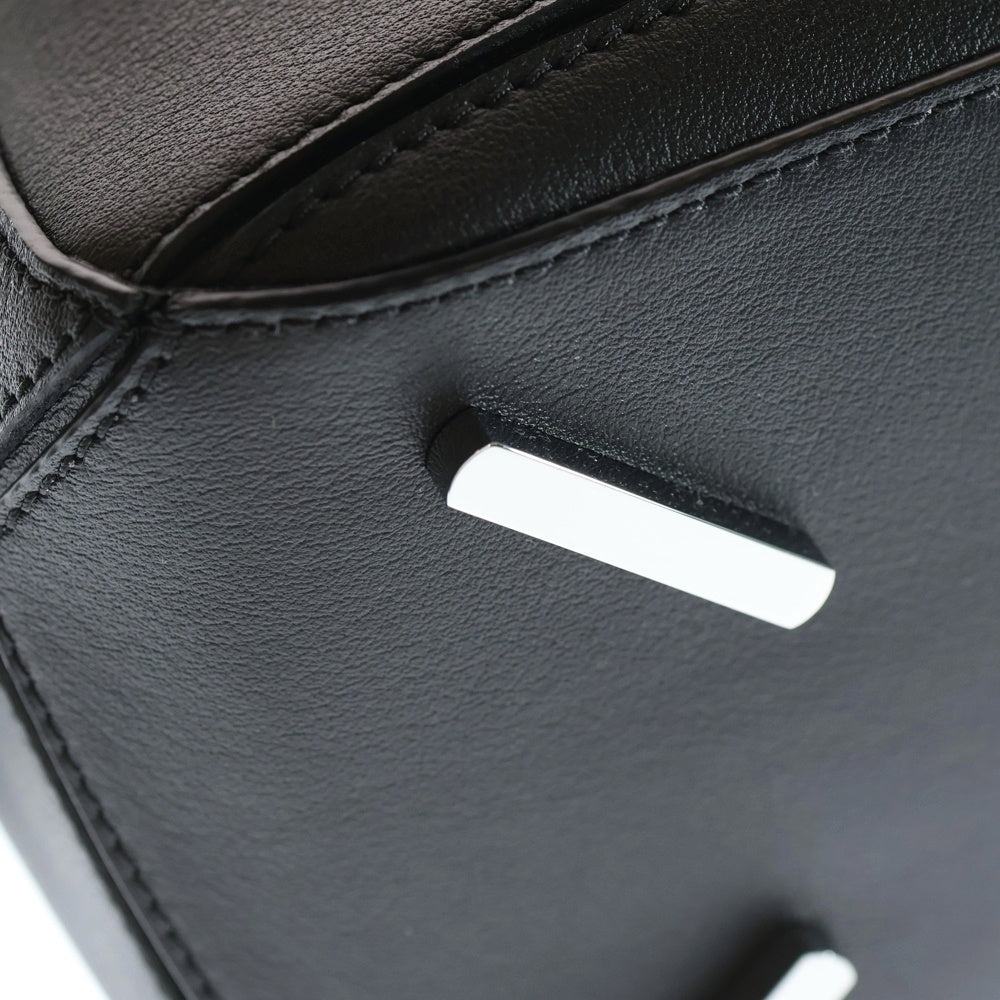 LOEWE(ロエベ) パズルバッグ ミディアム 2WAYバッグ ハンドバッグ ショルダーバッグ ブラック レザー シルバー金具 レディース