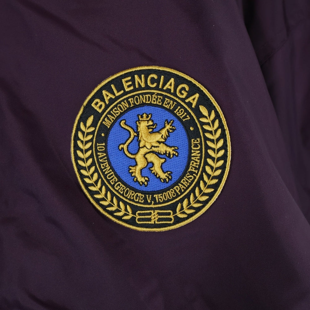 BALENCIAGA(バレンシアガ) 25AW エンブレム ワッペンロゴ ジップアップ ボンバージャケット ブルゾン パープル 839122