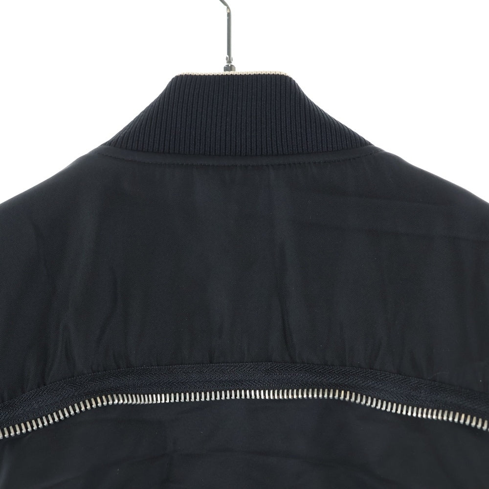 DRIES VAN NOTEN(ドリスヴァンノッテン) バックジップデザイン ジップアップ 中綿 ボンバージャケット ブルゾン ブラック