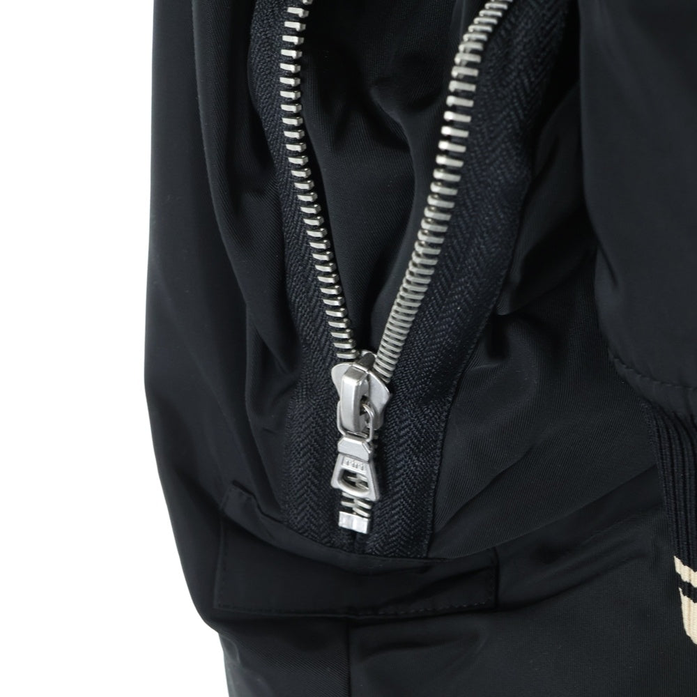 DRIES VAN NOTEN(ドリスヴァンノッテン) バックジップデザイン ジップアップ 中綿 ボンバージャケット ブルゾン ブラック