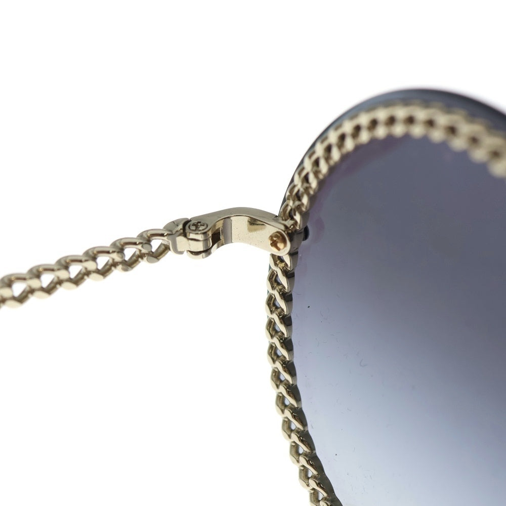 人気タイプ シャネル ココマーク サングラス シルバー チェーン付き CHANEL（シャネル） ココマーク サングラス リムレス シルバーフレーム