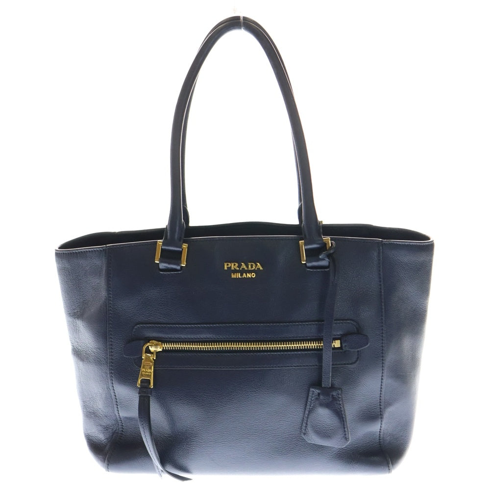 PRADA プラダ 2WAYショルダーバッグ ハンドバッグ トートバッグ ネイビー レザー 1BG227 ゴールド金具 PRADA(プラダ) 2WAYショルダーバッグ ハンドバッグ トートバッグ
