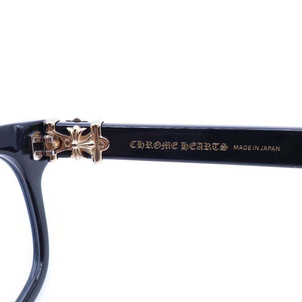 CHROME HEARTS(クロムハーツ) VAGILANTE ヴァジランテ クロステンプル スクエアフレーム クリアレンズ メガネ 眼鏡 アイウェア ブラック/ゴールド