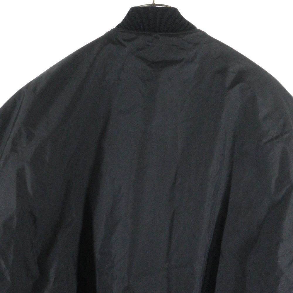 BALENCIAGA(バレンシアガ) 25AW Large fit Bomber Jacket MA-1 ラージフィットボンバージャケット ワッペン付ナイロンブルゾン ブラック 839101 T0004