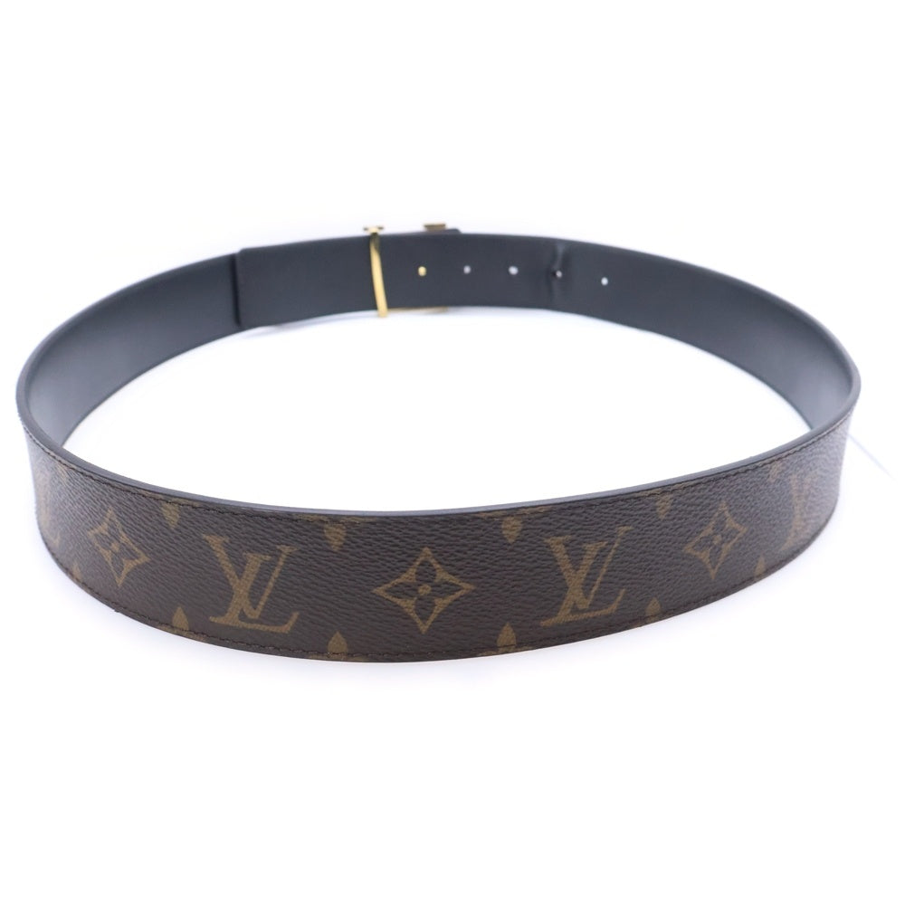 LOUIS VUITTON(ルイヴィトン) モノグラム サンチュール レザーベルト ブラック×ブラウン M0566 ゴールド金具