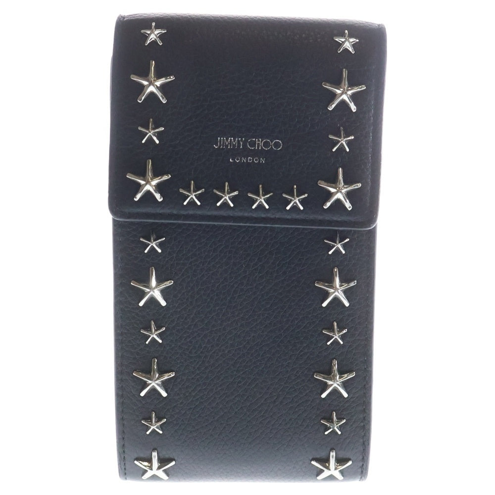 JIMMY CHOO(ジミーチュウ) ペガシ フォンケース ブラック レザー レディース