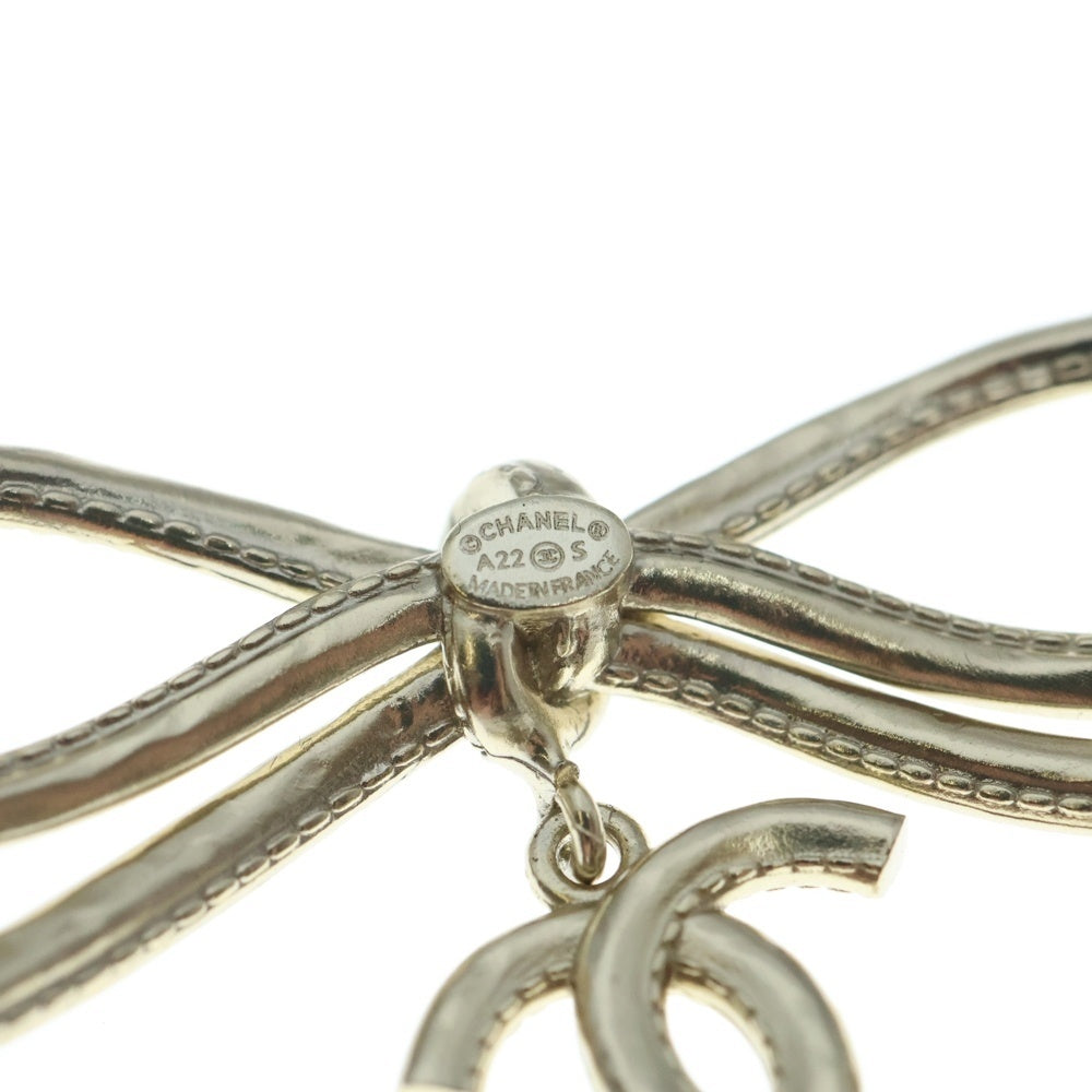 CHANEL(シャネル) ココマーク リボンブローチ ゴールド GP A22S アクセサリー レディース