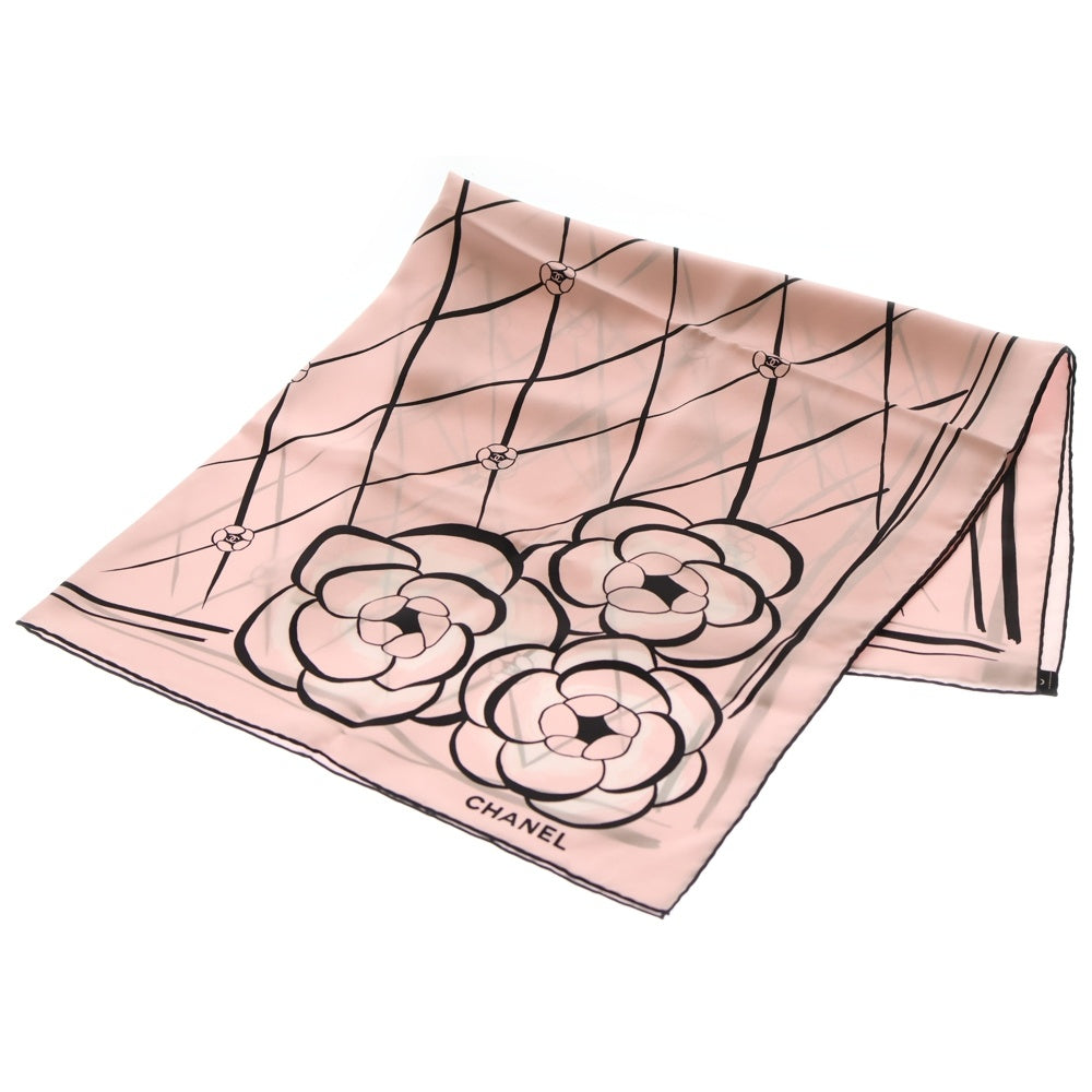 CHANEL(シャネル) カメリア スカーフ ピンク シルク レディース