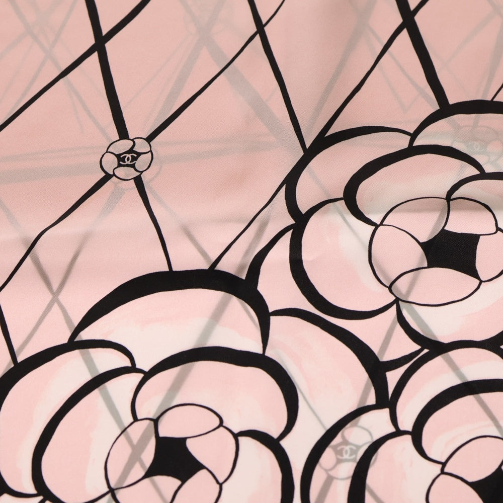 CHANEL(シャネル) カメリア スカーフ ピンク シルク レディース