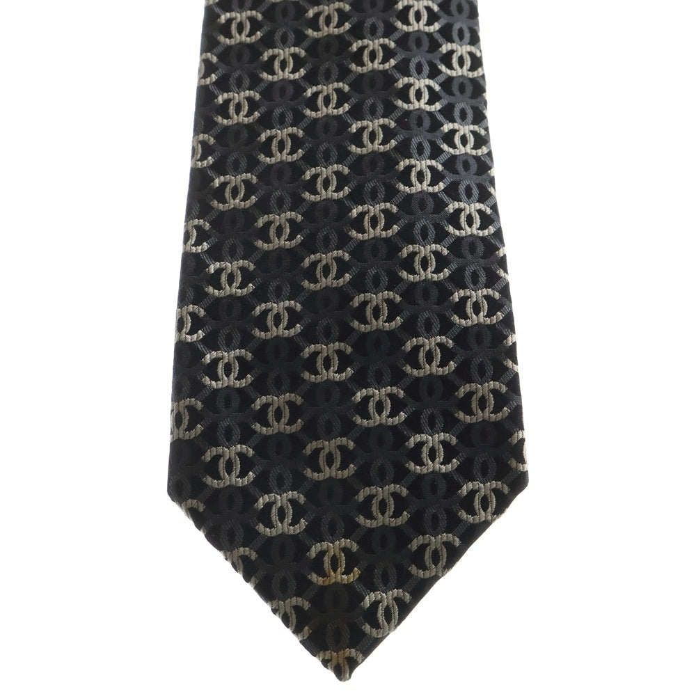 CHANEL(シャネル) ココマーク チェーン ネクタイ ブラックシルク